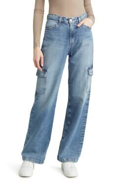 Ag Denim Jeans High Rise Wide Leg Cargo Exile Gatina Jeans Size 25